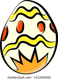 Easter egg, illustration, vector on white background.