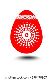 Easter egg isolated, decoration on white background, design element, vector EPS 10