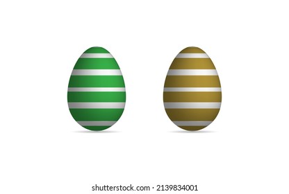 Easter egg isolated eggs with white strip