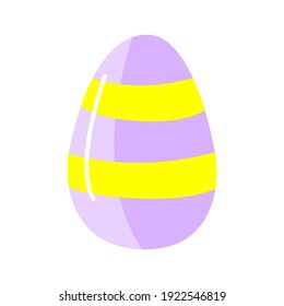 Easter egg. Isolated icon of religion holiday and egghunting vector design. Spring season painted eggs, ornaments of stripes, dots and abstracts elements. Colors Yellow with lilian. 