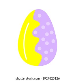 Easter egg. Isolated icon of religion holiday and egghunting vector design. Spring season painted eggs, ornaments of stripes, dots and abstracts elements. Colors Yellow with lilian. 