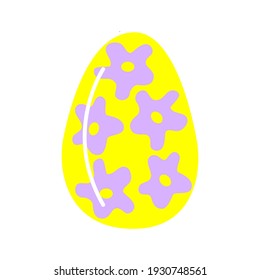 Easter egg. Isolated icon of religion holiday and egghunting vector design. Spring season painted eggs, ornaments of stripes, dots and abstracts elements. Colors Yellow with lilian. 
