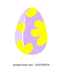 Easter egg. Isolated icon of religion holiday and egghunting vector design. Spring season painted eggs, ornaments of stripes, dots and abstracts elements. Colors Yellow with lilian. 