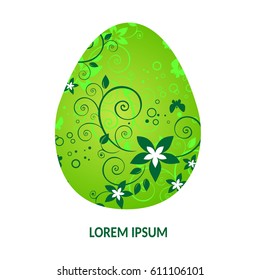 Easter egg isolated on white background. Holiday illustration. Design elements for greeting cards or flyers.