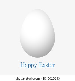 Easter egg isolated. Vector illustration. Simple gray egg