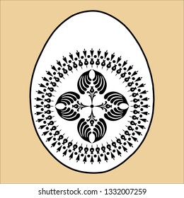 Easter egg joy celebration with cross folk motifs