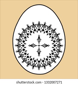 Easter egg joy celebration with cross folk motifs