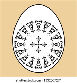 Easter egg joy celebration with cross folk motifs