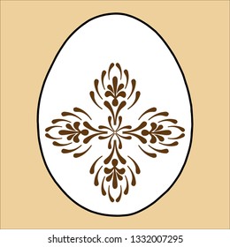 Easter egg joy celebration with cross folk motifs