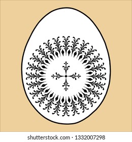 Easter egg joy celebration with cross folk motifs