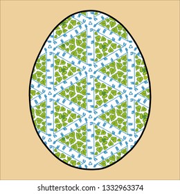 Easter egg joy celebration with cross folk motifs color