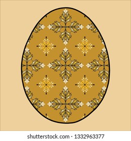 Easter egg joy celebration with cross folk motifs color