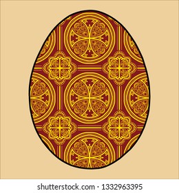 Easter egg joy celebration with cross folk motifs color