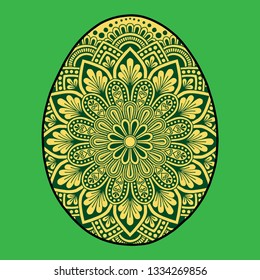 Easter egg joy celebration with cross folk motifs color