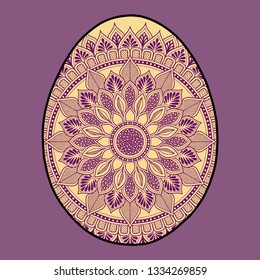 Easter egg joy celebration with cross folk motifs color