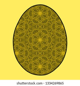 Easter egg joy celebration with cross folk motifs color