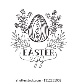 easter egg label isolated icon