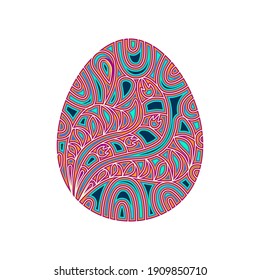 Easter Egg Layered. 3d Easter ornament. Mandala layered design. Vector multilayer illustration.