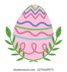 easter egg and leaf isolated icon