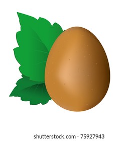 Easter egg and leaf vector illustration