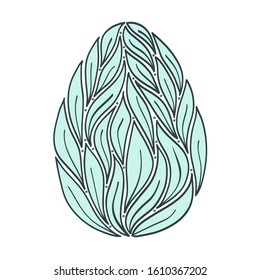  Easter egg. Easter egg from the leaves. Greeting card. Can be used as a postcard, poster, invitation card, emblem, design element.