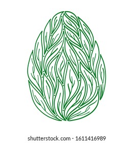  Easter egg. Easter egg from the leaves. Greeting card. Can be used as a postcard, poster, invitation card, emblem, design element.