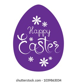 Easter egg with lettering isolated on white background. Design elements for greeting cards or flyers.
