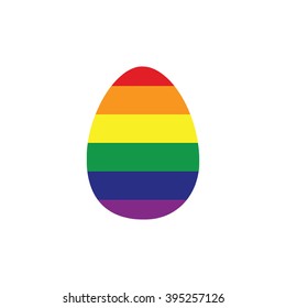 Easter egg LGBT flag colors vector icon