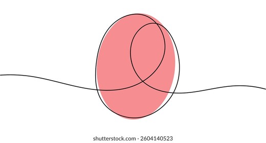 Easter egg line art. Easter border with Easter eggs. Continuous line art Easter egg seamless pattern vector illustration in eps 10.	