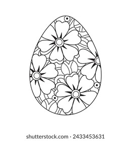Easter egg line art. Easter coloring page