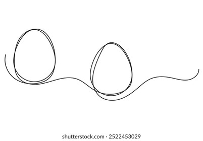 easter  egg line art, continues one line drawing, vector illustration design elements for easter holidays