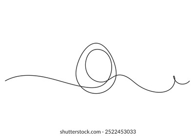 easter  egg line art, continues one line drawing, vector illustration design elements for easter holidays