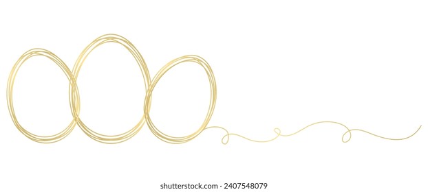 easter egg line art style vector illustration