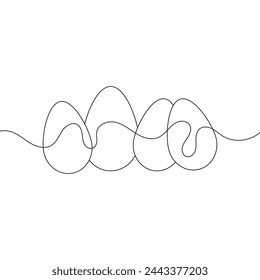 Easter egg line art style vector eps 10. Easter egg outline design, black line art, coloring icon. Vector illustration isolated on white background. Set of Easter eggs flat design on white background.