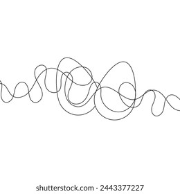 Easter egg line art style vector eps 10. Easter egg outline design, black line art, coloring icon. Vector illustration isolated on white background. Set of Easter eggs flat design on white background.