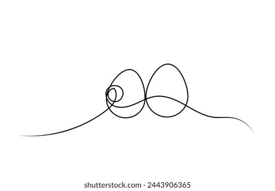 Easter egg line art style vector white background .Vector Illustration.