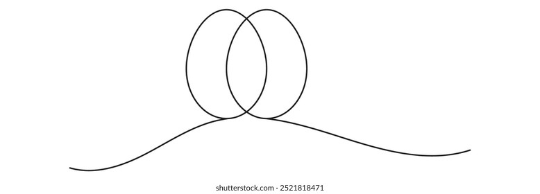 easter egg line art style vector. Easter Eggs outline, line art. Vector isolated hand drawn illustration. EPS file 10.