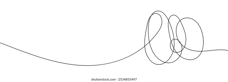 Easter egg line art style vector. Easter Eggs outline, line art. Vector isolated hand drawn illustration in eps 10.