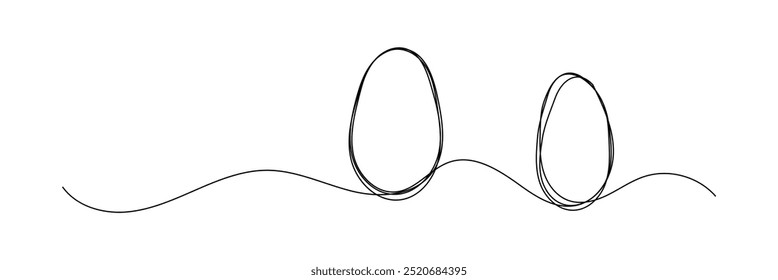   Easter egg line art vector. Continuous one line drawing of whole egg. Vector illustration on white background eps 10.