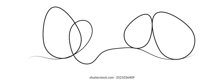 Easter egg line art vector illustration. Easter egg line drawing on white background. Rabbit and egg vector design eps 10