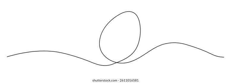 Easter egg line art vector illustration, Continuous one line drawing of single egg shape eps 10. Vector Illustration .