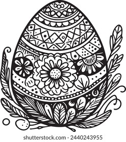 Easter Egg Line Art for your Coloring Books