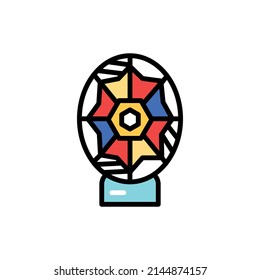 Icono de color de la línea de huevo de Pascua. Elemento vector aislado.