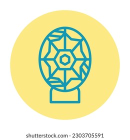 Easter egg line color icon. Isolated vector element. Outline pictogram for web page, mobile app, promo