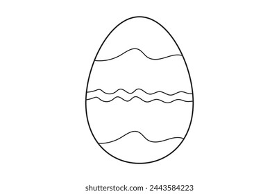 Easter egg line drawing on white background vector illustration. Easter egg one line drawing.Continuous line drawing of simple egg. Vector outline Easter Egg. Happy Easter concept.