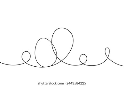 Easter egg line drawing on white background vector illustration. Easter egg one line drawing.Continuous line drawing of simple egg. Vector outline Easter Egg. Happy Easter concept.