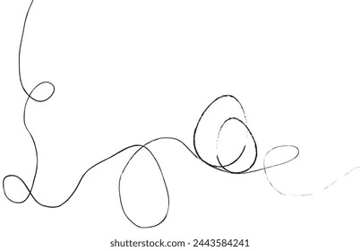 Easter egg line drawing on white background vector illustration. Easter egg one line drawing.Continuous line drawing of simple egg. Vector outline Easter Egg. Happy Easter concept.