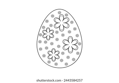 Easter egg line drawing on white background vector illustration. Easter egg one line drawing.Continuous line drawing of simple egg. Vector outline Easter Egg. Happy Easter concept.
