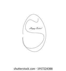 Easter egg line drawing vector illustration