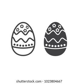 Easter egg line and glyph icon, easter and holiday, celebration sign vector graphics, a linear pattern on a white background, eps 10.